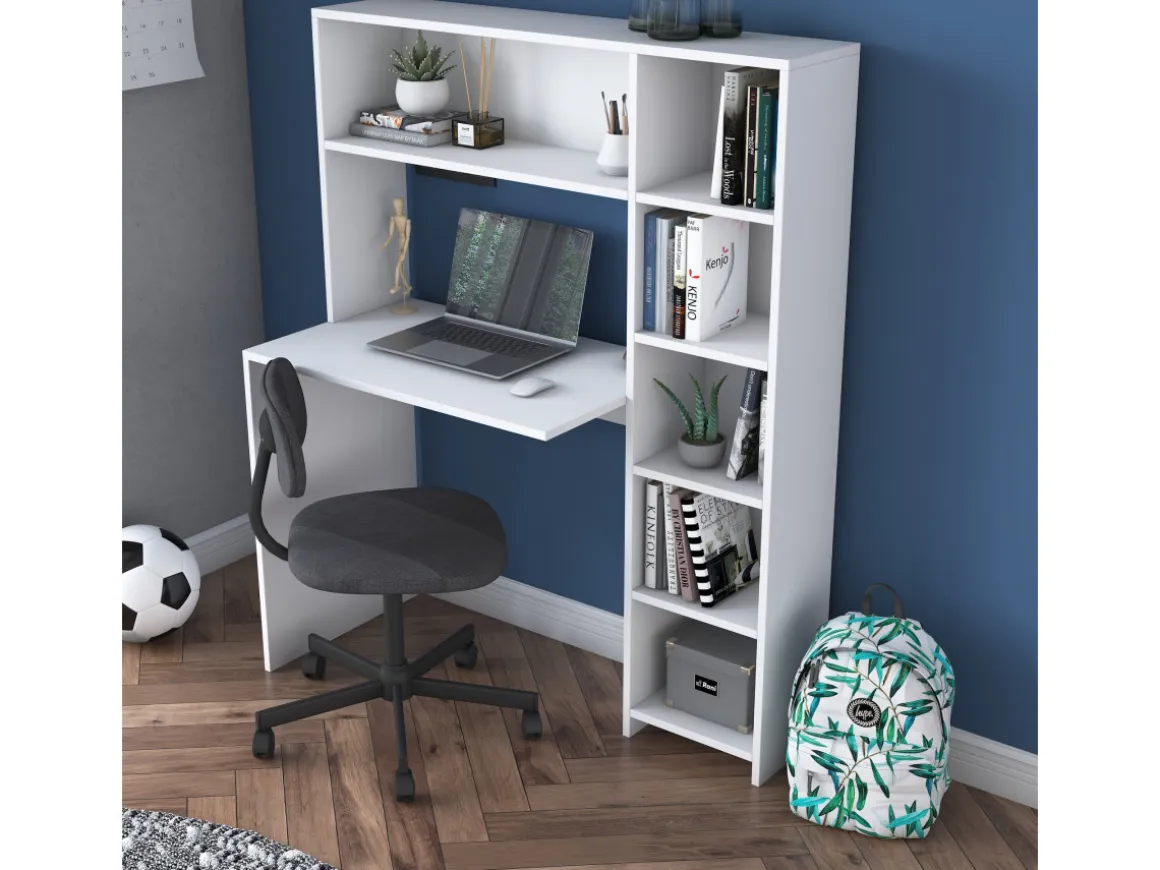 bureau en bois "Haham" 113 x 40 x 142 cm - Blanc