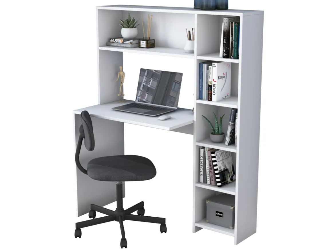 bureau en bois "Haham" 113 x 40 x 142 cm - Blanc