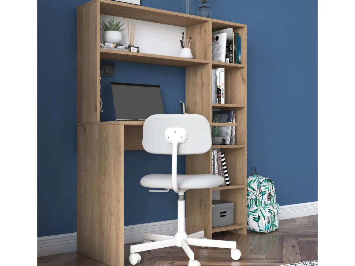 bureau en bois "Haham" 113 x 40 x 142 cm - Chêne