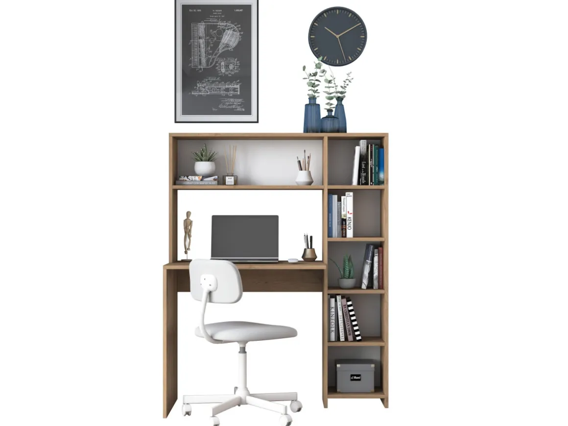 bureau en bois "Haham" 113 x 40 x 142 cm - Chêne