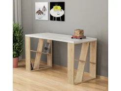 Bureau en bois "Honey" - 140 x 60 x 75 cm - Chêne blanc