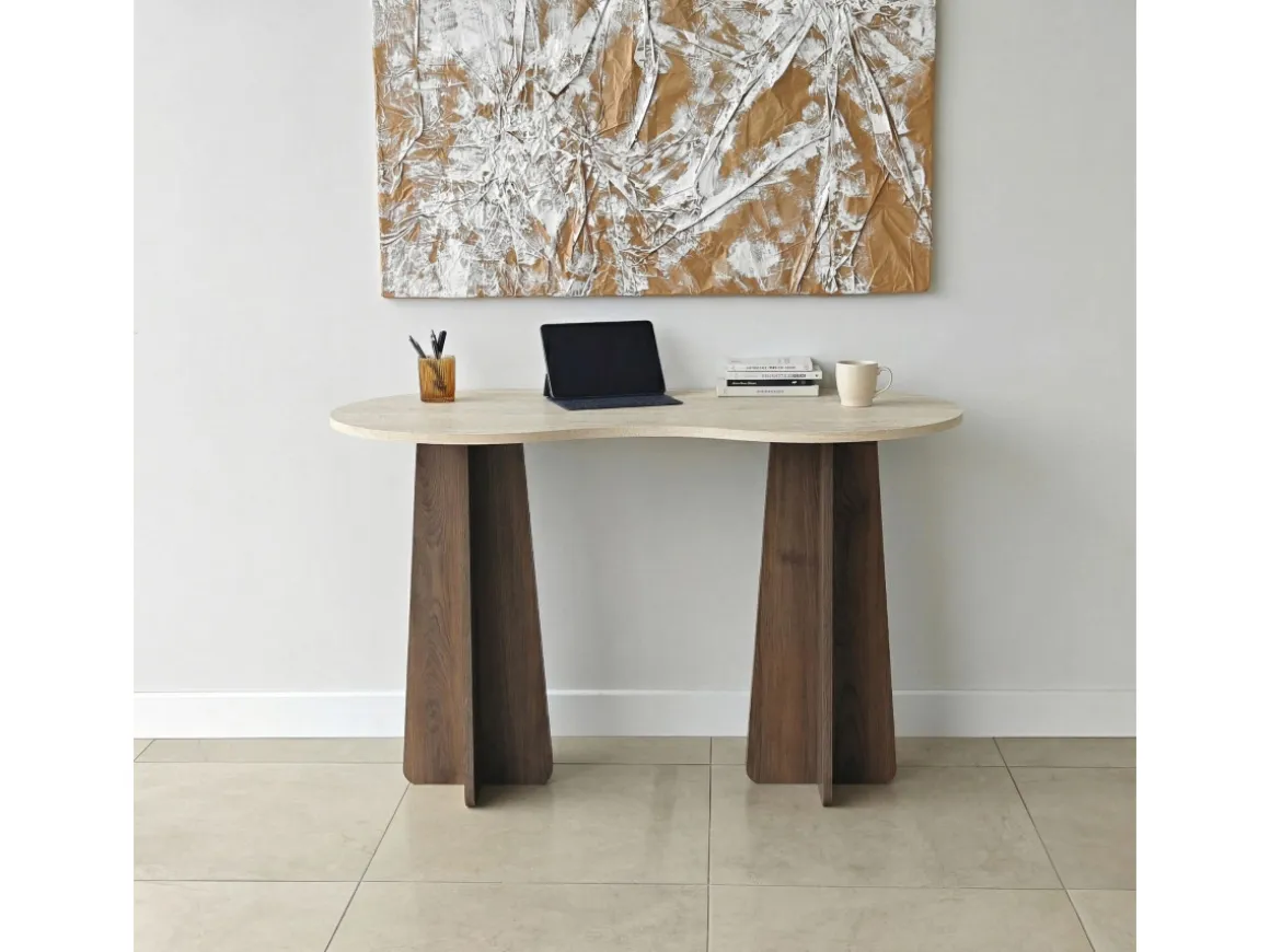 Bureau en bois "Infini" - 120 x 60 x 75 cm - Travertin