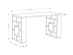 bureau en bois "Maze" 140 x 60 x 75 cm - Blanc