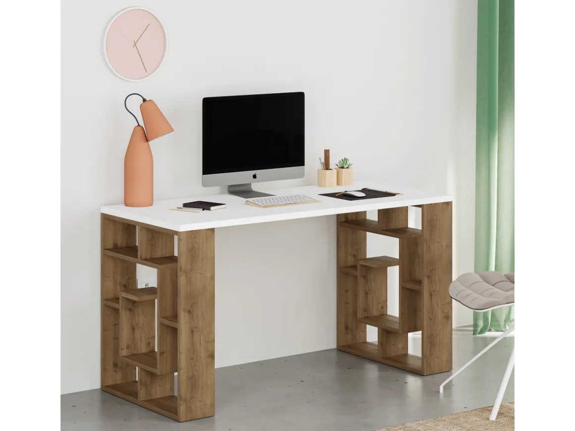 bureau en bois "Maze" 140 x 60 x 75 cm - Blanc