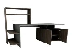 Bureau en bois "Melis " - 146 x 60 x 128 cm - Noyer Anthracite