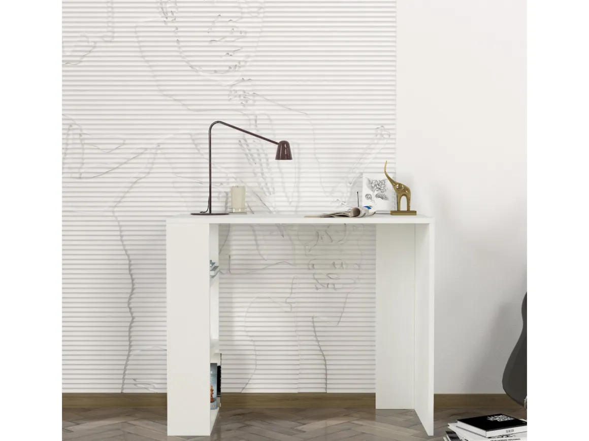 Bureau en bois "Netenya" - 90 x 40 x 74 cm - Blanc