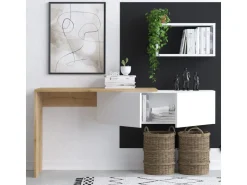 Bureau en bois "Tiff" - 145 x 45 x 74 cm - Chêne blanc