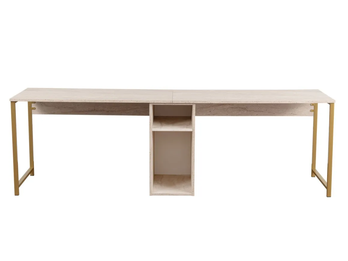 Bureau en bois "Twin Study Desk" - 240 x 60 x 74 cm - TravertinOr