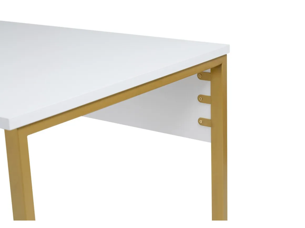 Bureau en bois "Twin Study Desk" - 240 x 60 x 74 cm - Or blanc