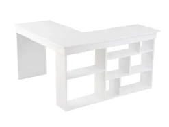 bureau en bois "Vesper" 130 x 120 x 72 cm - Blanc naturel