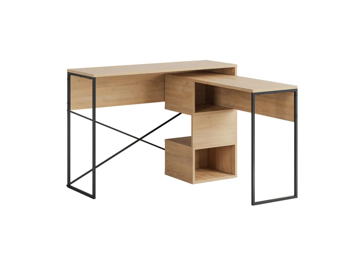 Bureau modulable en bois "Badau" - 110 x 102 x 77 cm - Beige