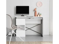 Bureau modulable en bois "Badau" - 110 x 102 x 77 cm - Blanc