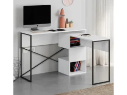 Bureau modulable en bois "Badau" - 110 x 102 x 77 cm - Blanc