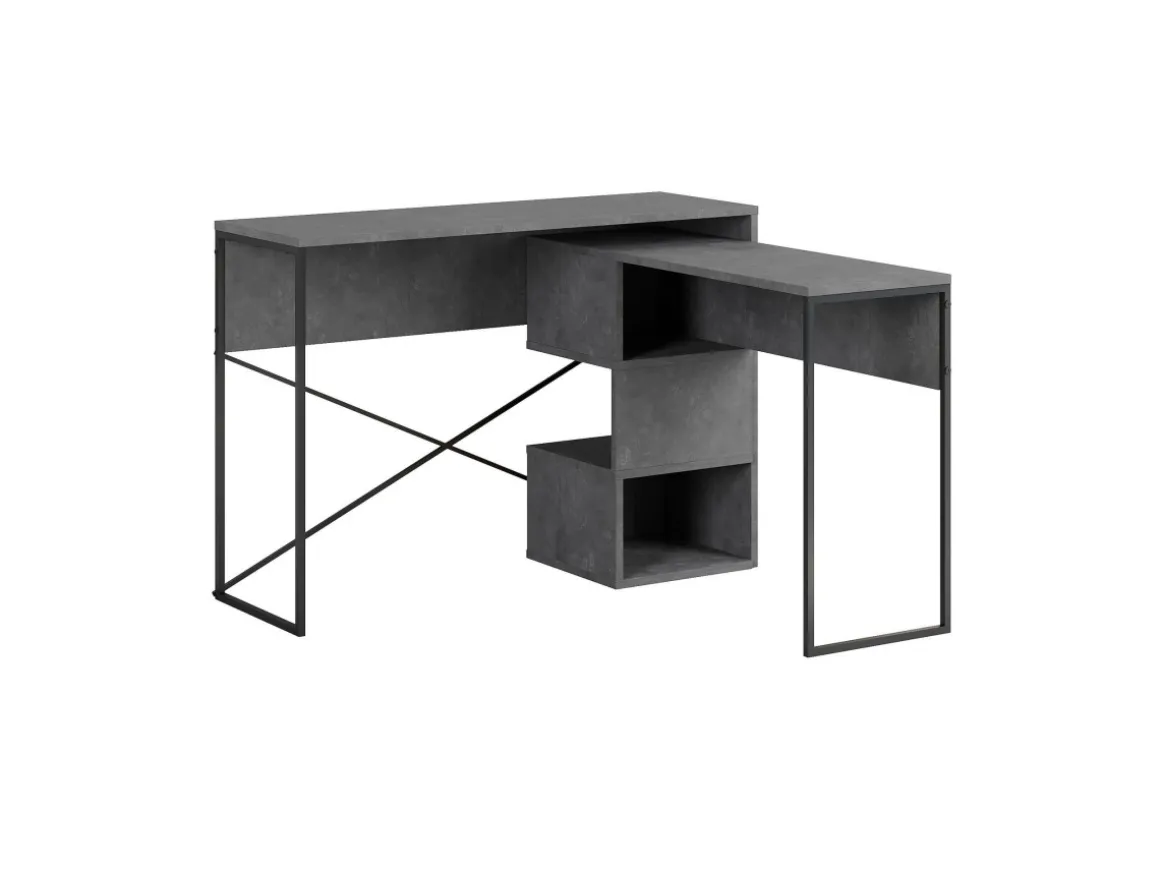Bureau modulable en bois "Badau" - 110 x 102 x 77 cm - Gris