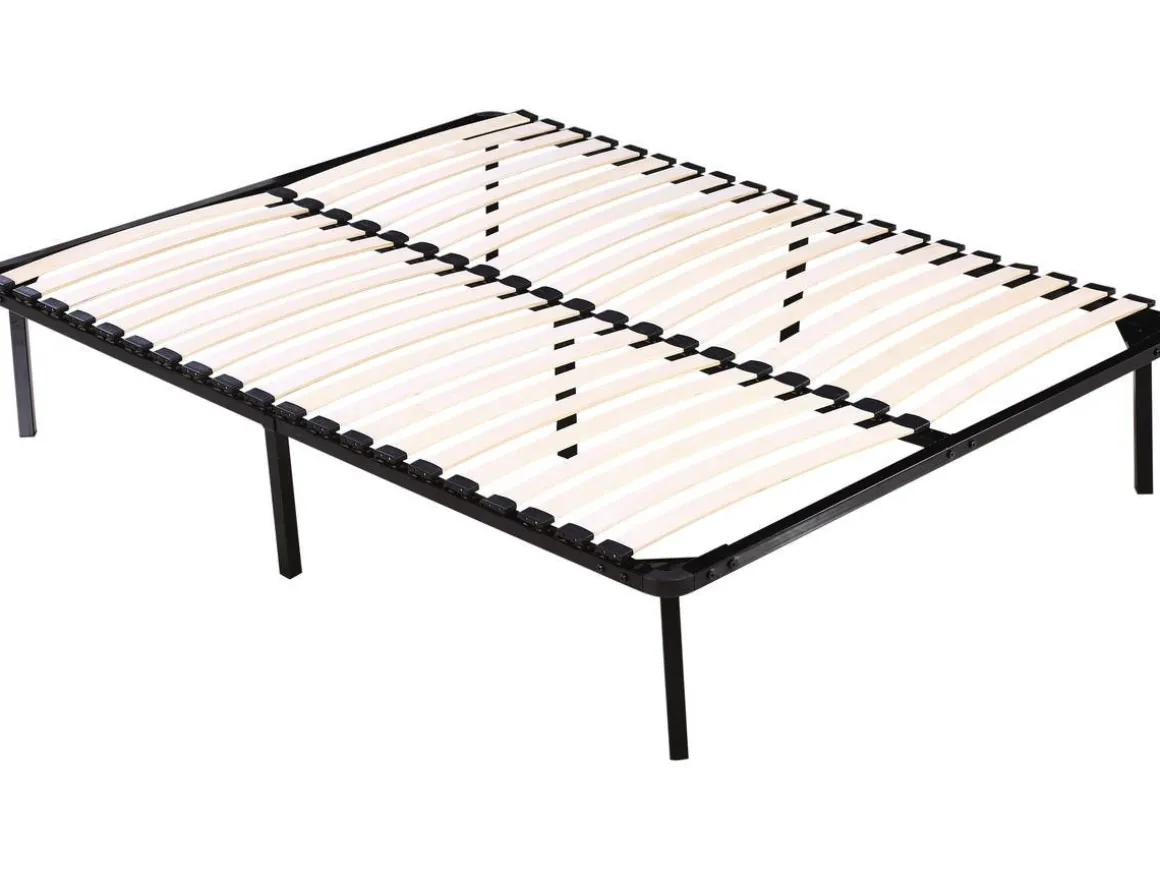 Cadre à lattes + pieds pour matelas de 140 x 190 cm - 20 lattes