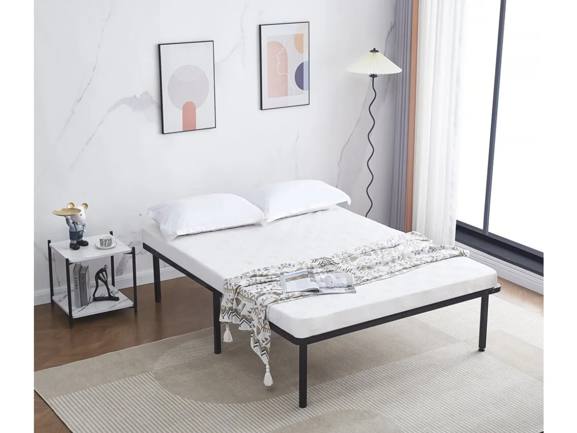 Cadre à lattes + pieds pour matelas 140 x 190 cm - 26 lattes