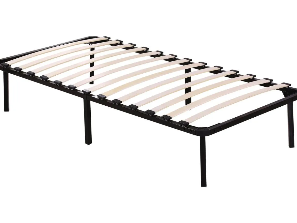 Cadre à lattes + pieds pour matelas de 90 x 190 cm - 13 lattes