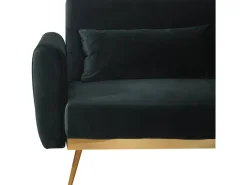 Canapé Clic Clac en velours "Donia" - 203 x 81 x 83 cm - 3 places - Vert foncé