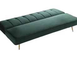 Canapé Clic Clac velours "James" - 180 x  83 x 75 cm - 3 places - Vert foncé.