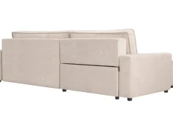 Canapé d'angle convertible en tissu texturé "Montaigne" - 4 places - Beige