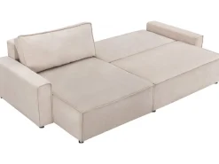 Canapé d'angle convertible en tissu texturé 