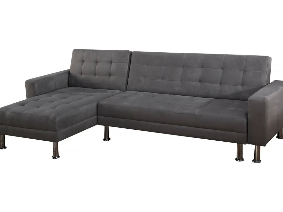 Canapé d'angle convertible et réversible "Theo"- 4 places - Gris