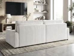 Canapé d'angle convertible et reversible en velours côtelé 