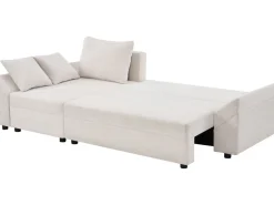 Canapé d'angle convertible et reversible en tissu texturé "Vaugirard II" - 3 places - Beige