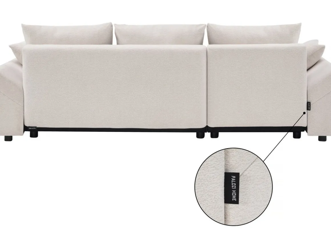 Canapé d'angle convertible et reversible en tissu texturé "Vaugirard II" - 3 places - Beige