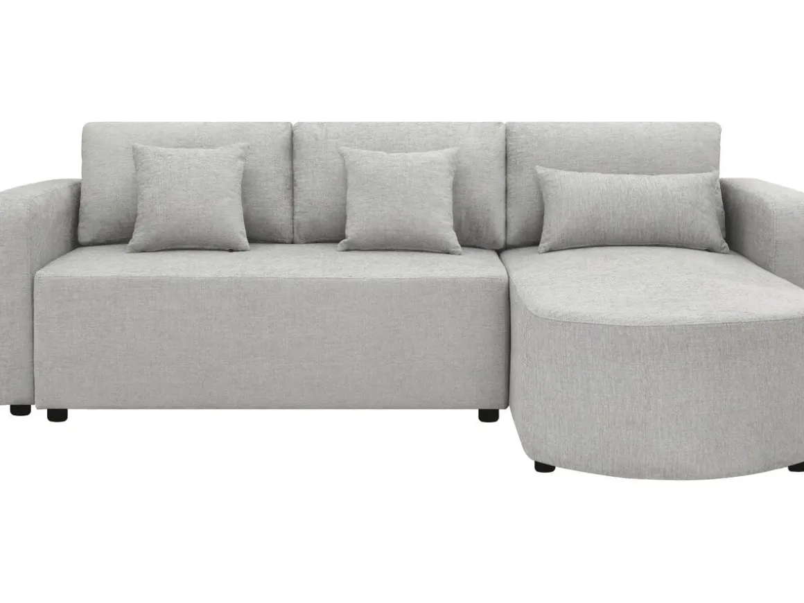 Canapé d'angle convertible et reversible en tissu "Charles" - 3 places - Gris