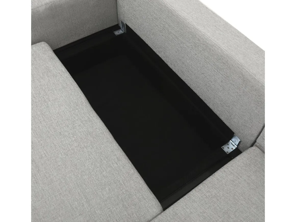 Canapé d'angle convertible et reversible en tissu "Charles" - 3 places - Gris