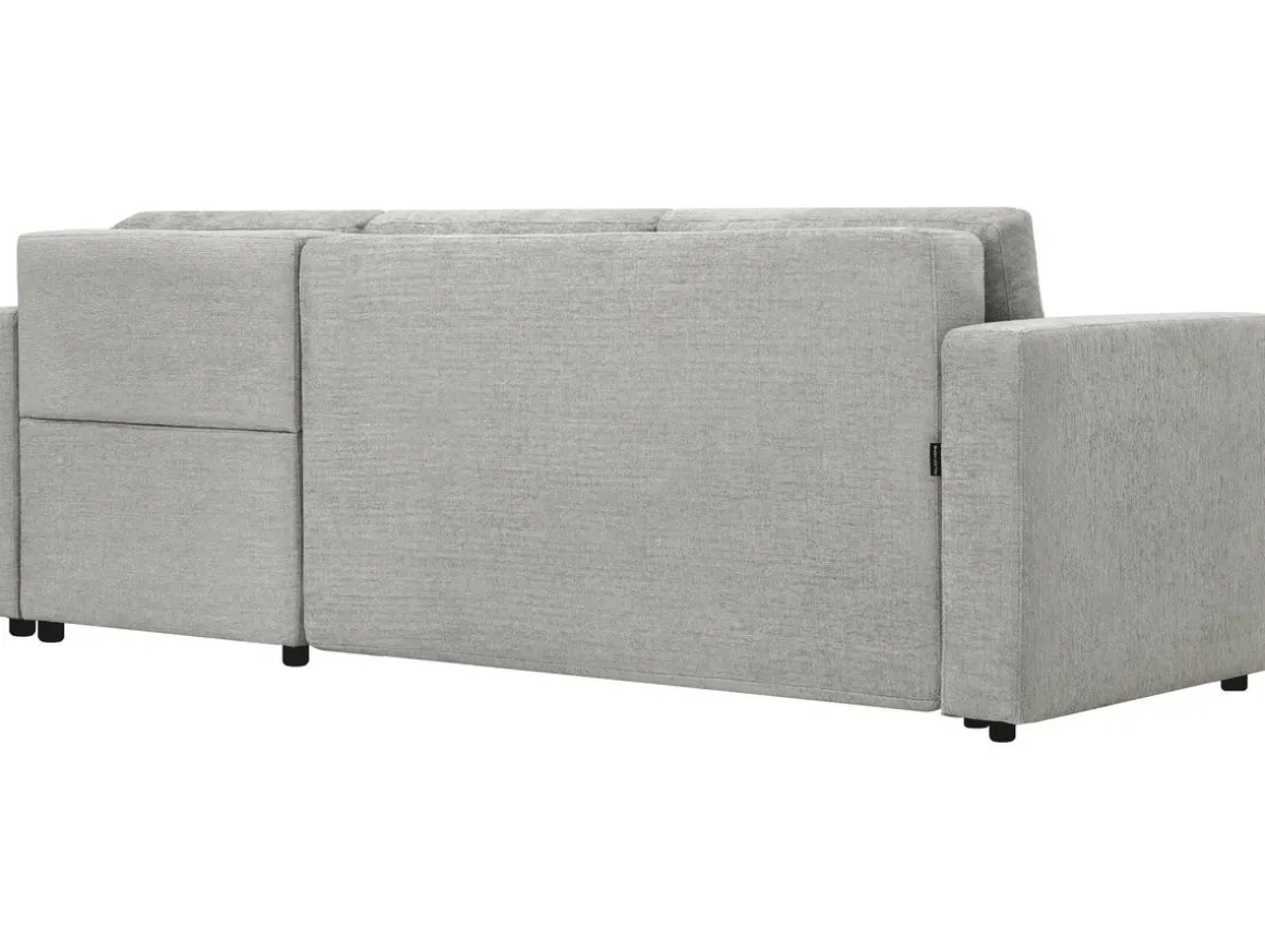 Canapé d'angle convertible et reversible en tissu "Charles" - 3 places - Gris