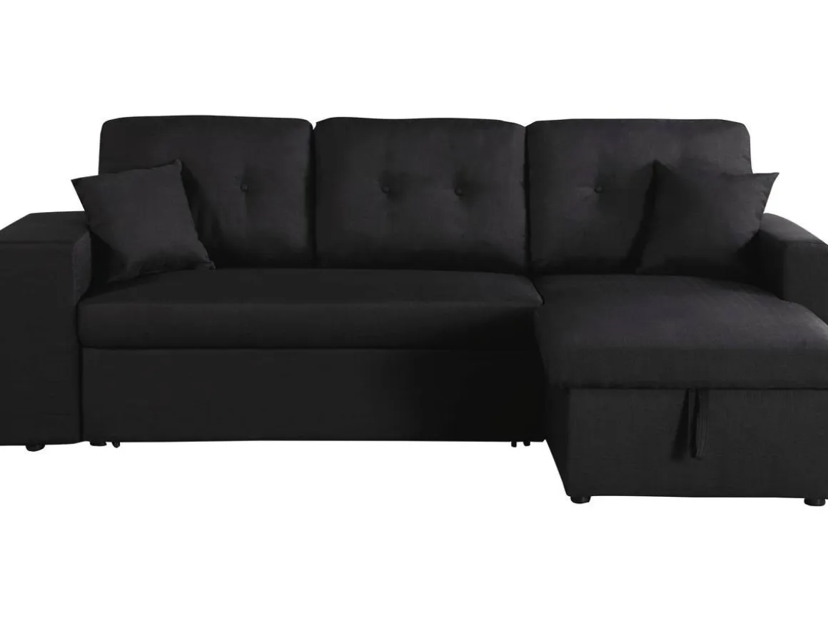 Canapé d'angle convertible/réversible "Axel" - 3 places - Noir