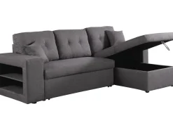 Canapé d'angle convertible/réversible "Axel" - 3 places - Gris