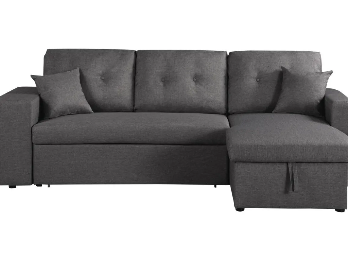 Canapé d'angle convertible/réversible "Axel" - 3 places - Gris