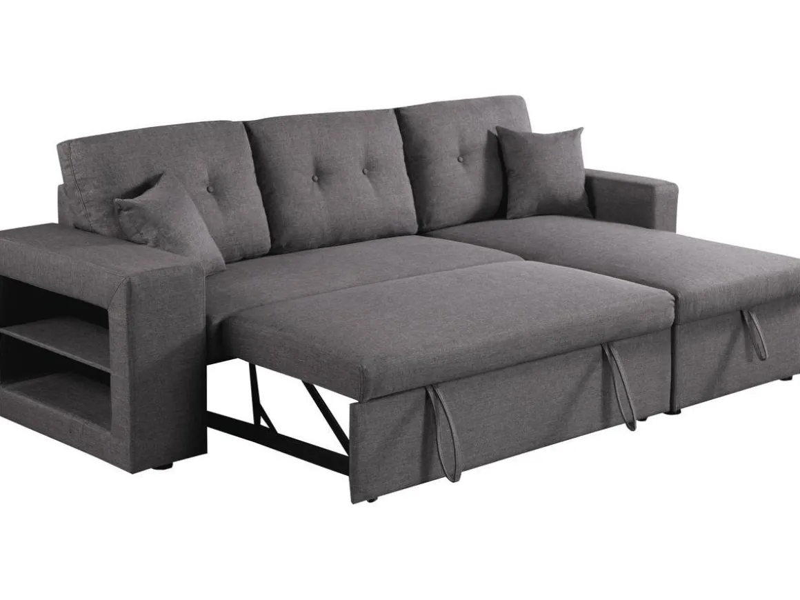 Canapé d'angle convertible/réversible "Axel" - 3 places - Gris