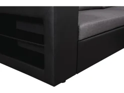 Canapé d'angle convertible/réversible "Axel" - 3 places - Noir/Gris
