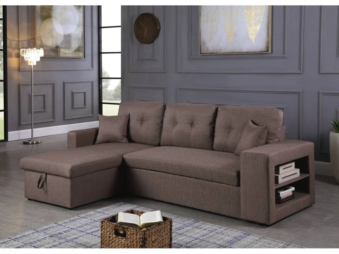 Canapé d'angle convertible/réversible "Axel" - 3 places - Taupe