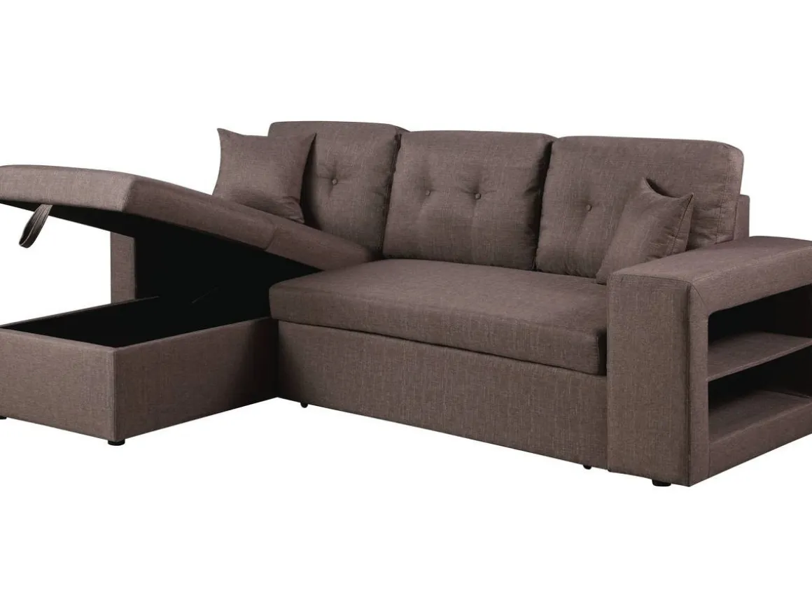 Canapé d'angle convertible/réversible "Axel" - 3 places - Taupe
