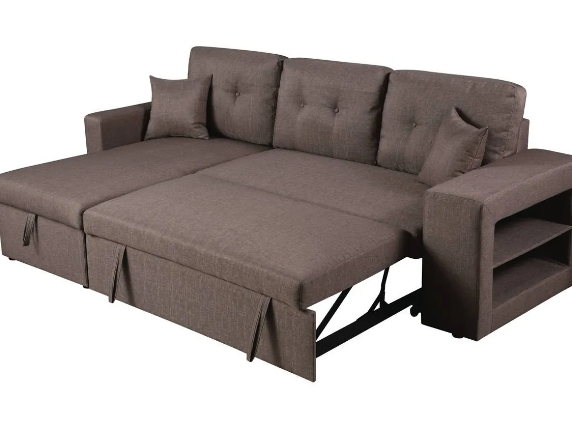 Canapé d'angle convertible/réversible "Axel" - 3 places - Taupe