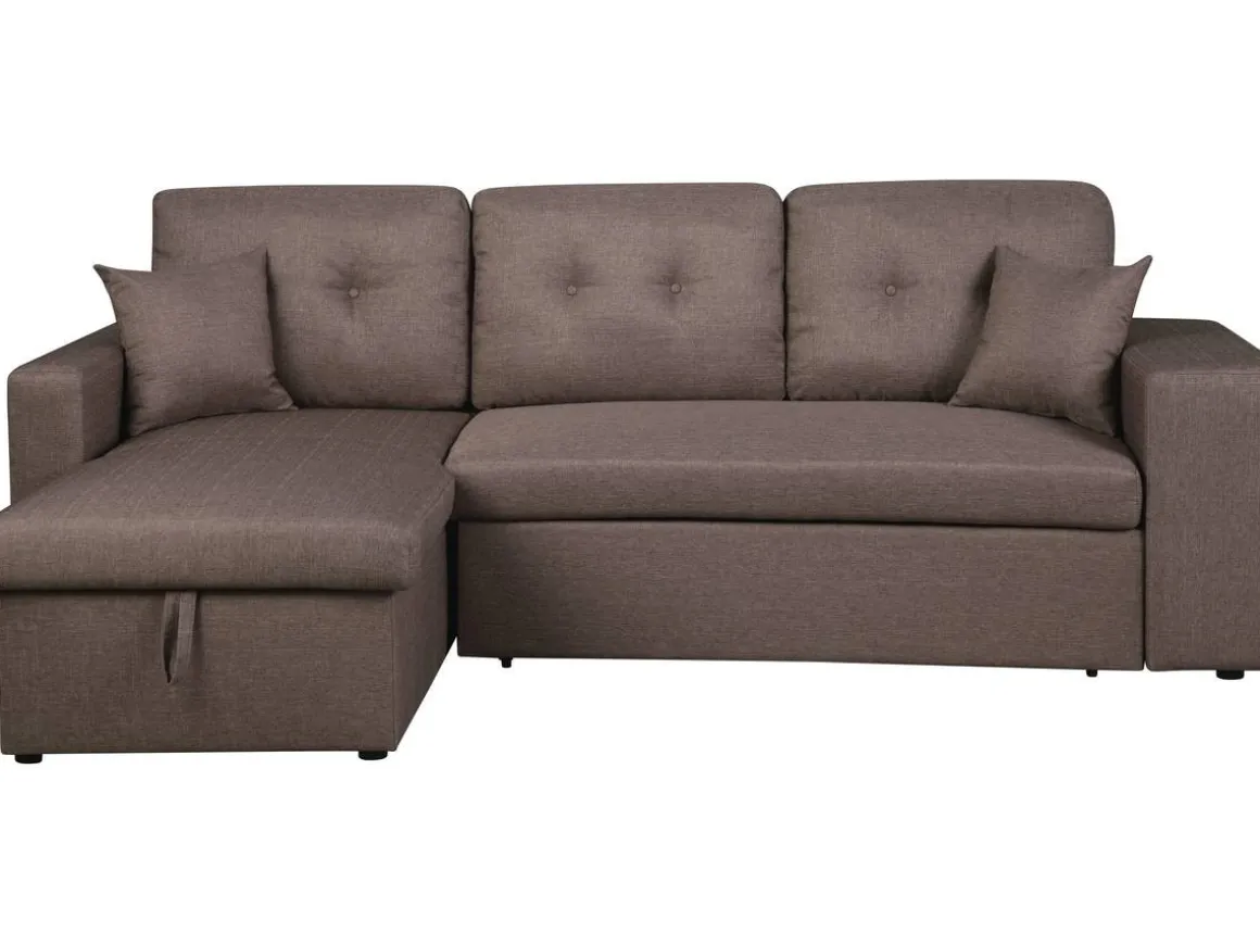 Canapé d'angle convertible/réversible "Axel" - 3 places - Taupe
