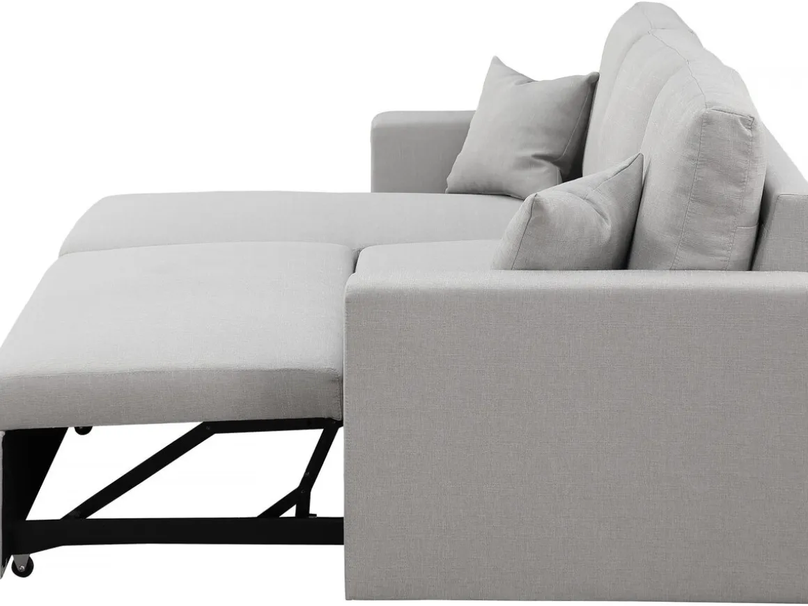 Canapé d'angle convertible/ réversible avec coffre "Alain" - 3 places - Gris clair