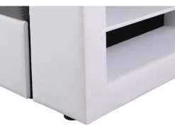 Canapé d'angle convertible/réversible "Axel" - 3 places - Blanc/Gris
