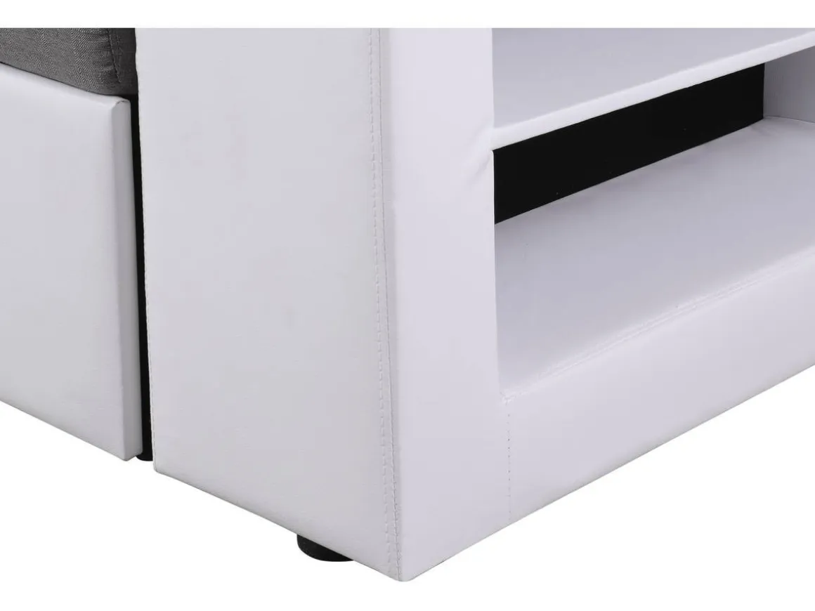 Canapé d'angle convertible/réversible "Axel" - 3 places - Blanc/Gris