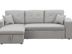 Canapé d'angle convertible/réversible "Axel" - 3 places - Gris clair