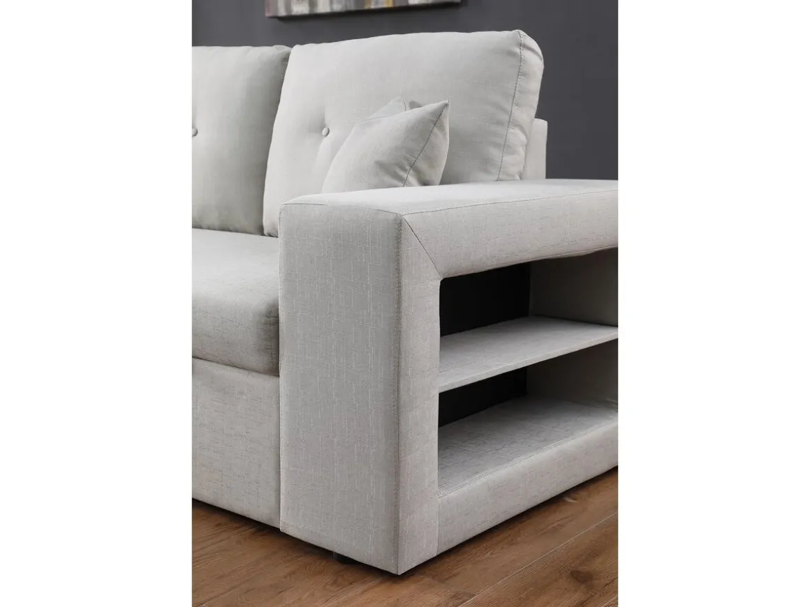 Canapé d'angle convertible/réversible "Axel" - 3 places - Gris clair