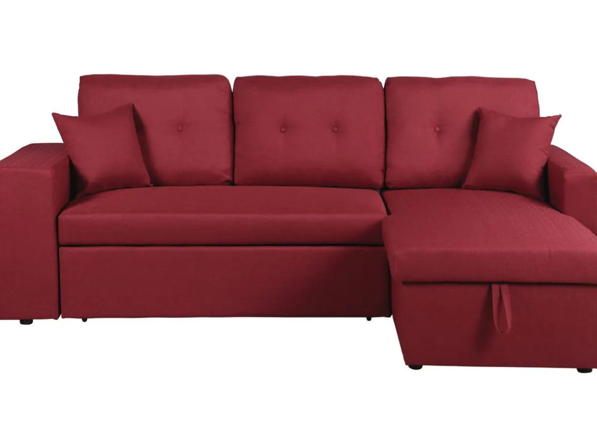 Canapé d'angle convertible/réversible "Axel" - 3 places - Rouge