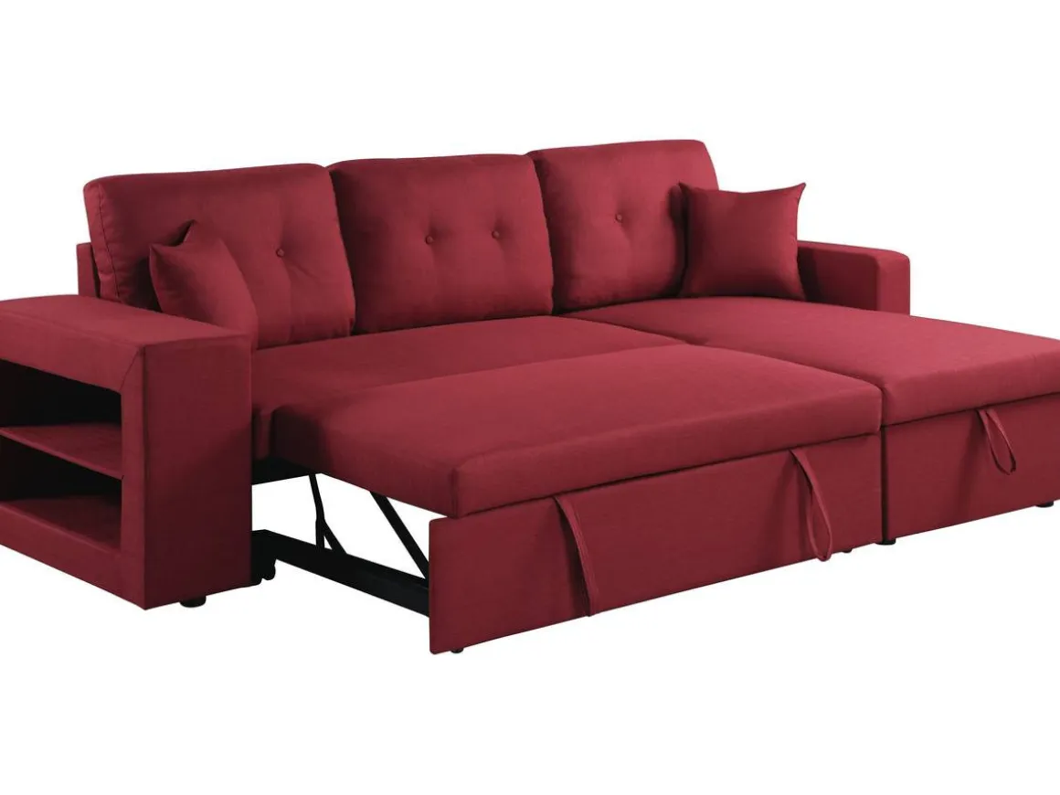 Canapé d'angle convertible/réversible "Axel" - 3 places - Rouge
