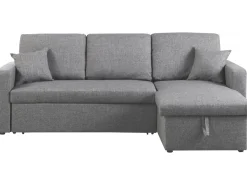 Canapé d'angle convertible/ réversible avec coffre "Alain II" - 3 places - Gris clair