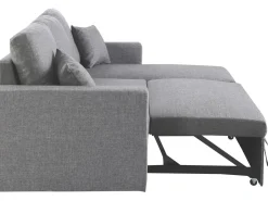 Canapé d'angle convertible/ réversible avec coffre "Alain II" - 3 places - Gris clair